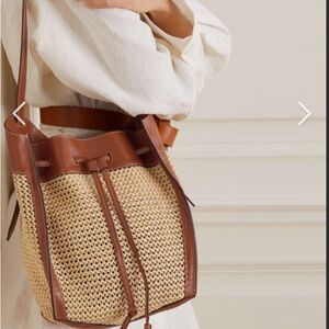 Isabel Marant Buky Leather and Raffia Bag